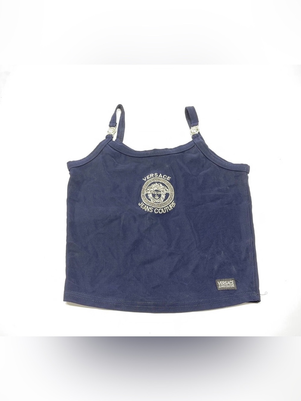 Versace Navy Logo Tank top